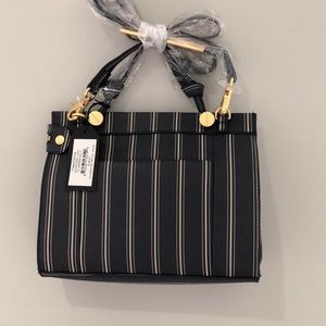 Foley + Corinna Dione Satchel Slumber Stripe bag. Vegan leather. Blue purse NWT